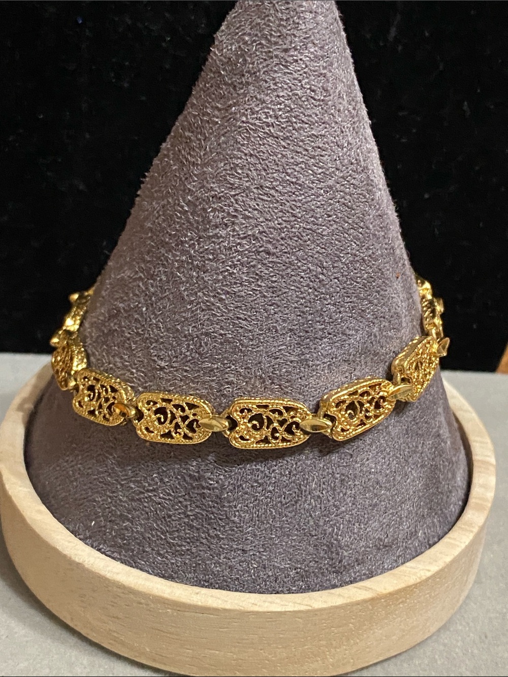 VTG Gold Filigree Link Bracelet